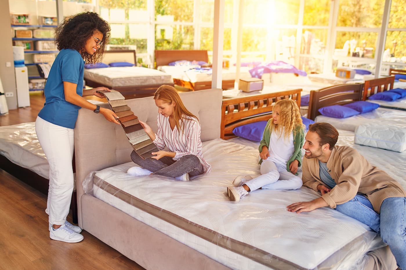 Famiglia italiana che si rilassa